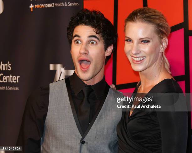 Actors Darren Criss and Heather Morris attend Saint John's Health Center Foundation's 75th Anniversary Gala at 3LABS on October 21, 2017 in Culver...