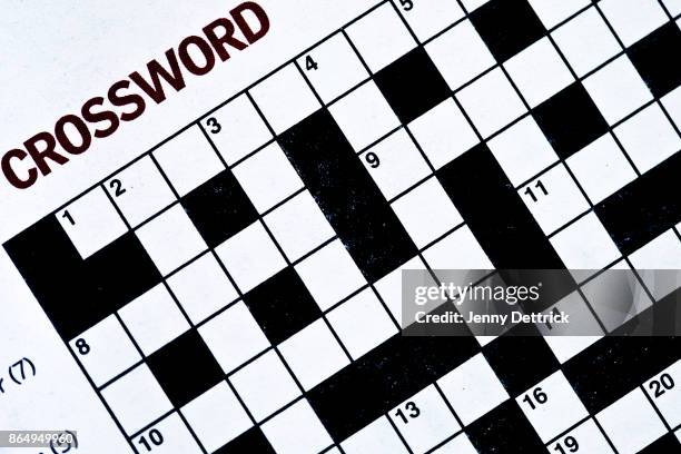 crossword puzzle - kreuzworträtsel stock-fotos und bilder