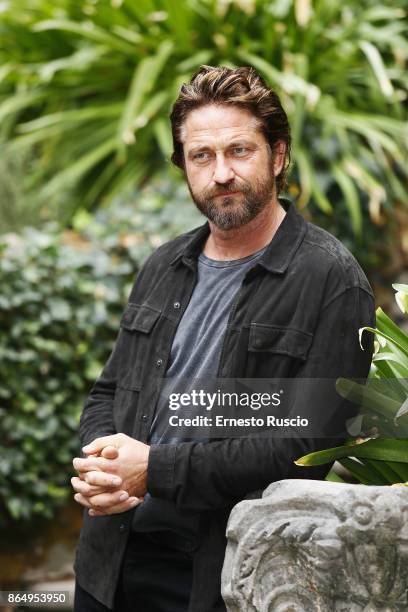 Actor Gerard Butler attends a photocall for Geostorm at Hotel De Russie on October 22, 2017 in Rome, Italy.