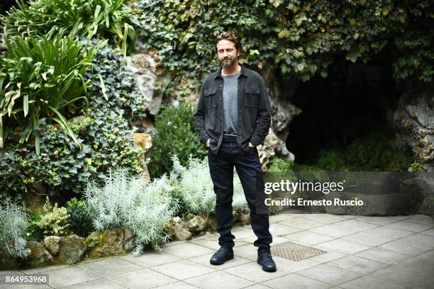 Actor Gerard Butler attends a photocall for Geostorm at Hotel De Russie on October 22, 2017 in Rome, Italy.