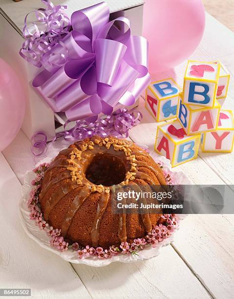 bundt cake and blocks - caramel block stock pictures, royalty-free photos & images