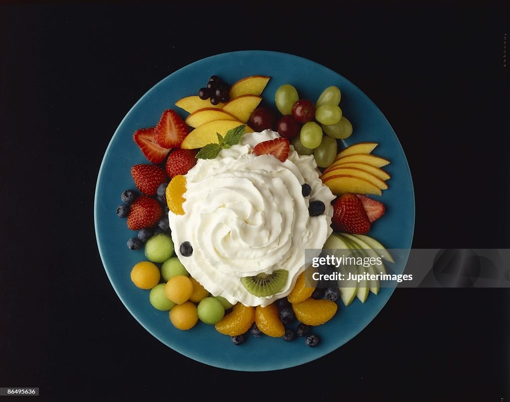 Whipped cream and fruit dessert