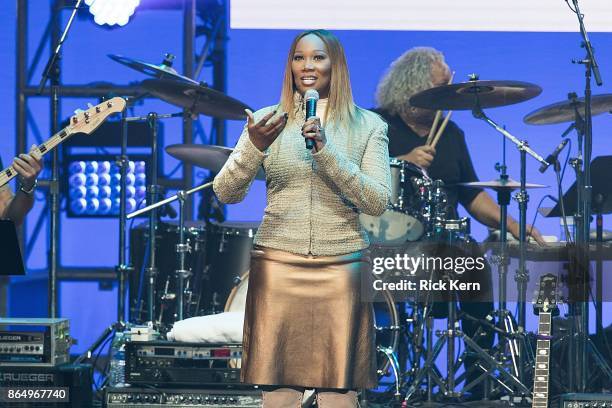 Yolanda Adams performs onstage during the 'Deep from the Heart: The One America Appeal Concert' at Reed Arena on the campus of Texas A&M University...
