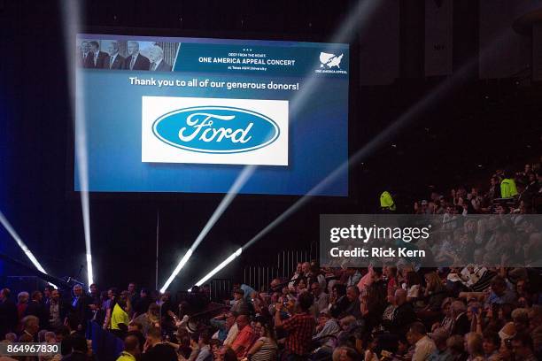 General view of atmosphere during the 'Deep from the Heart: The One America Appeal Concert' at Reed Arena on the campus of Texas A&M University on...