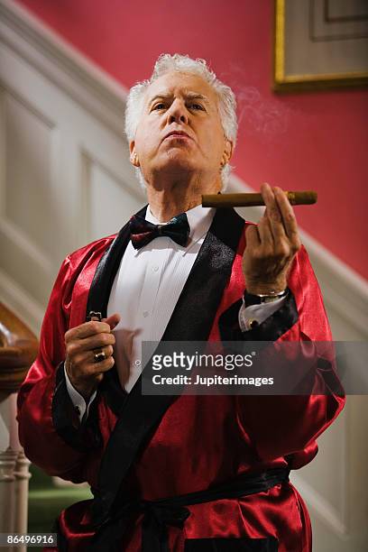 wealthy man with cigar - premium lighter stock pictures, royalty-free photos & images