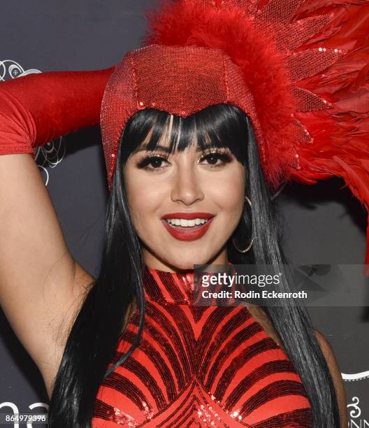 Cinthya Carmona arrives at the 2017 MAXIM Halloween Party at LA Center Studios on October 21, 2017 in Los Angeles, California.
