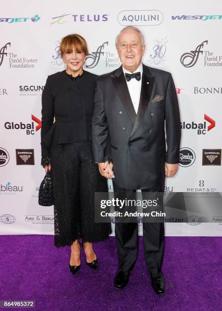 Mila Mulroney and Brian Mulroney arrive for the David Foster Foundation Gala at Rogers Arena on October 21, 2017 in Vancouver, Canada.