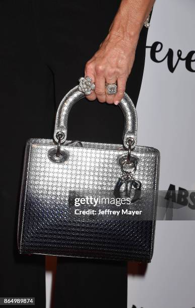 Personality/actress Kyle Richards, handbag, ring detail, at the Dorit Kemsley Hosts Preview Event For Beverly Beach By Dorit at the Trunk Club on...