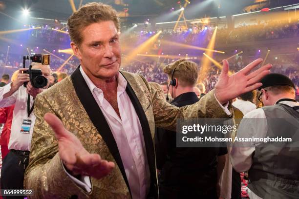 David Hasselhoff during the show 'Das Internationale Schlagerfest' at Westfalenhalle on October 21, 2017 in Dortmund, Germany.