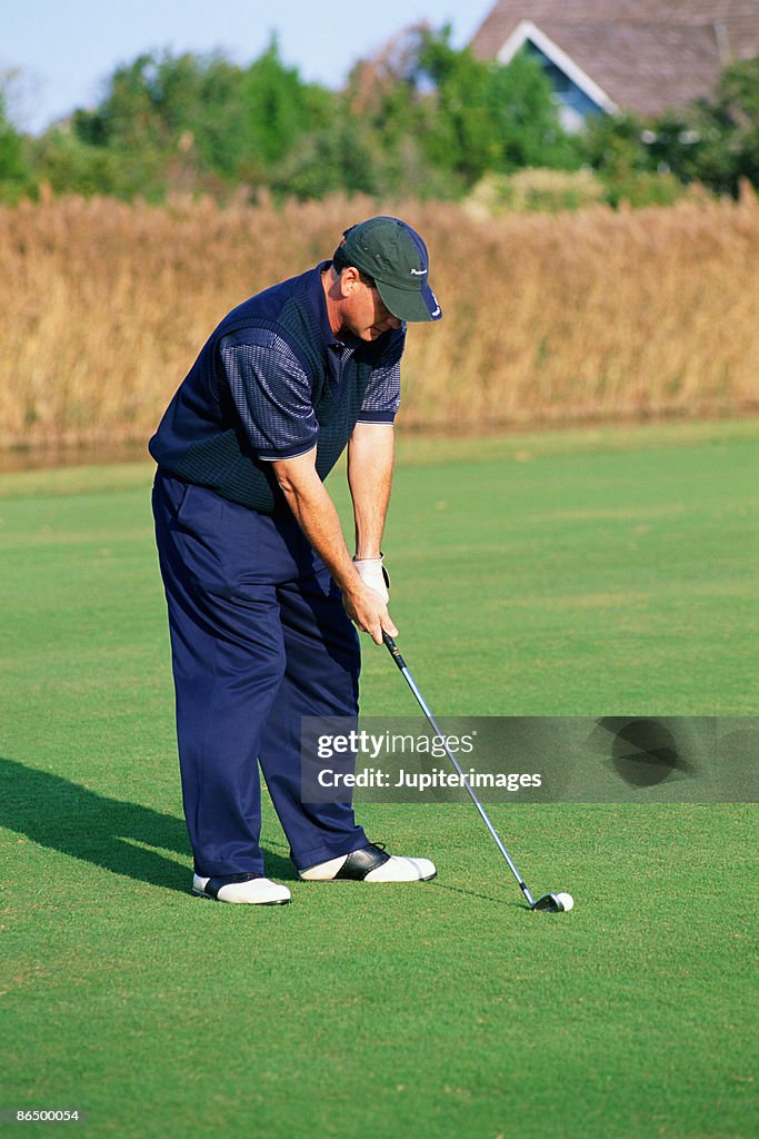 Man golfing