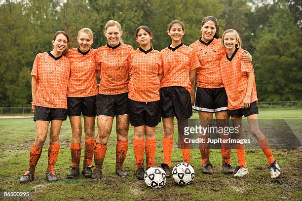 soccer team portrait - soccer team stock pictures, royalty-free photos & images