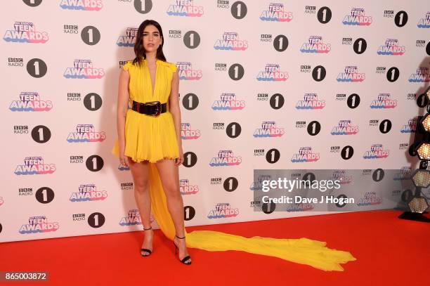 Dua Lipa attends the BBC Radio 1 Teen Awards 2017 at Wembley Arena on October 22, 2017 in London, England.