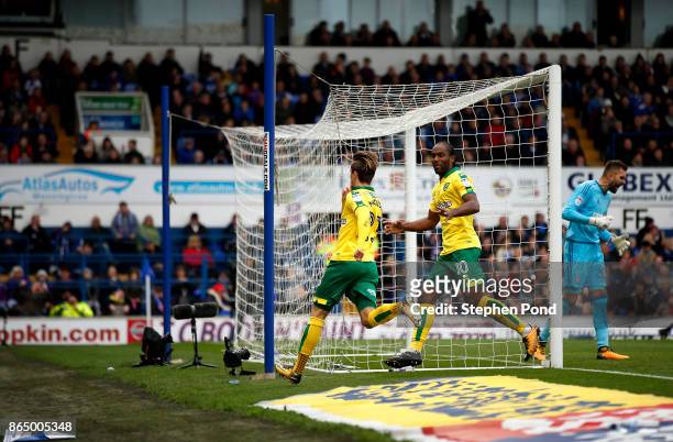 James Maddison of Norwich City celebrates his goal during the Sky Bet Championship match between Ipswich Town and Norwich City at Portman Road on...