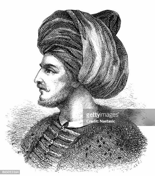 stockillustraties, clipart, cartoons en iconen met mehmet ii (1432-1481), "de veroveraar", fatih sultan mehmet, sultan van het ottomaanse rijk - sultan
