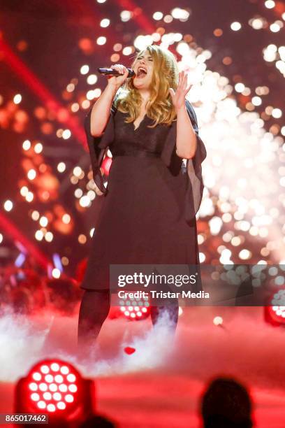 German singer Alina performs at 'Schlagerboom - Das Internationale Schlagerfest' at Westfalenhalle on October 21, 2017 in Dortmund, Germany.