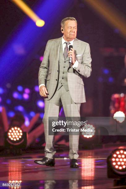 German singer Roland Kaiser performs at 'Schlagerboom - Das Internationale Schlagerfest' at Westfalenhalle on October 21, 2017 in Dortmund, Germany.