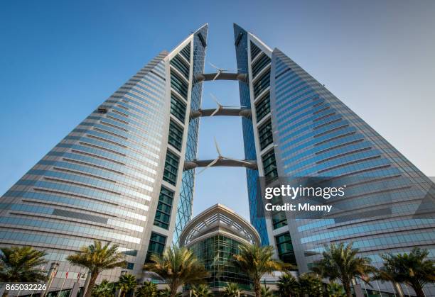 bahrain wtc world trade center building manama - bahrain world trade center stock pictures, royalty-free photos & images
