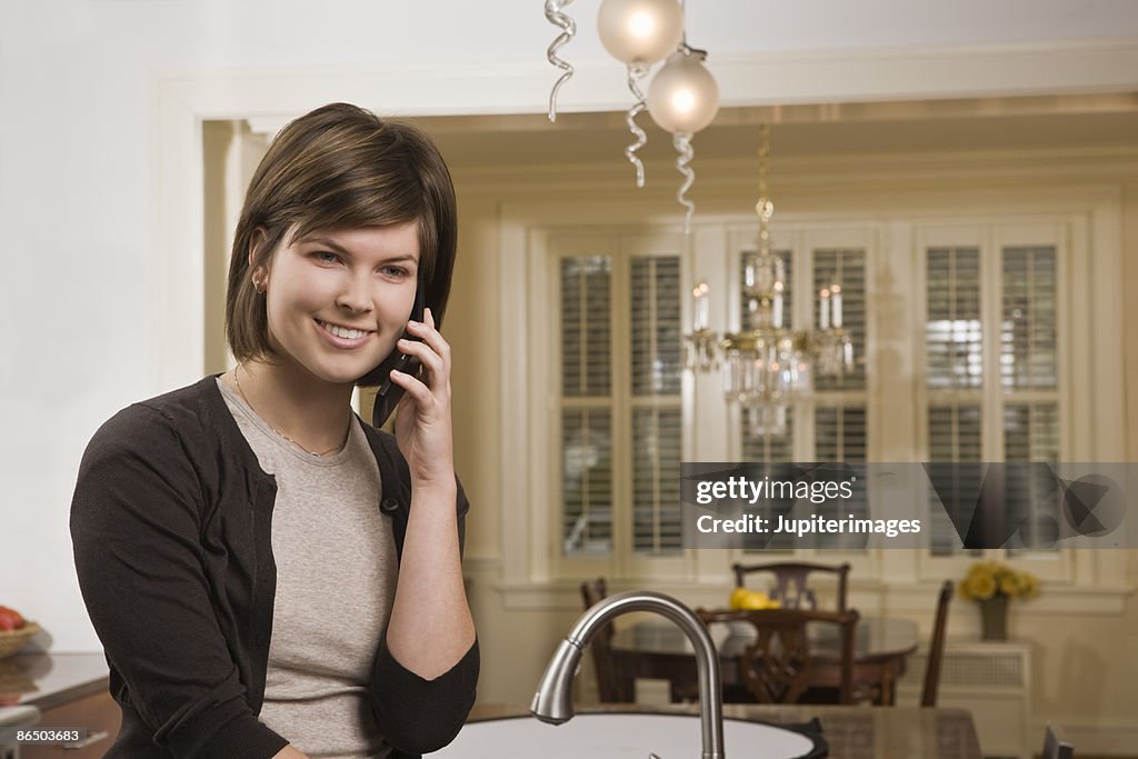 Woman using cell phone