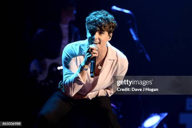 Bradley Simpson of The Vamps peforms on stage at the BBC Radio 1 Teen Awards 2017 at Wembley Arena on October 22, 2017 in London, England.