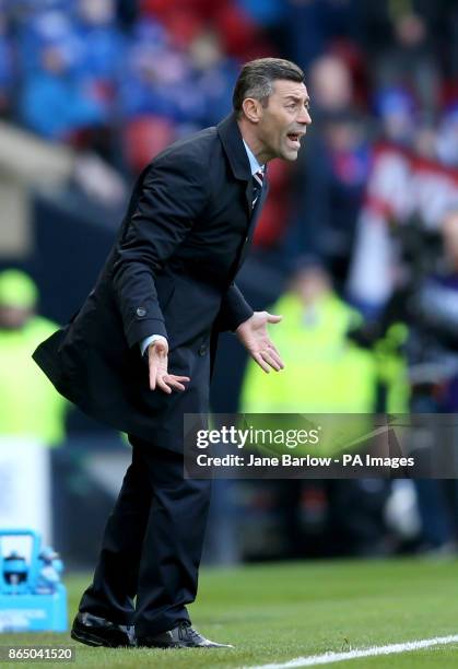 Rangers manager Pedro Caixinha during the Betfred Cup, semi-final match at Hampden Park, Glasgow.