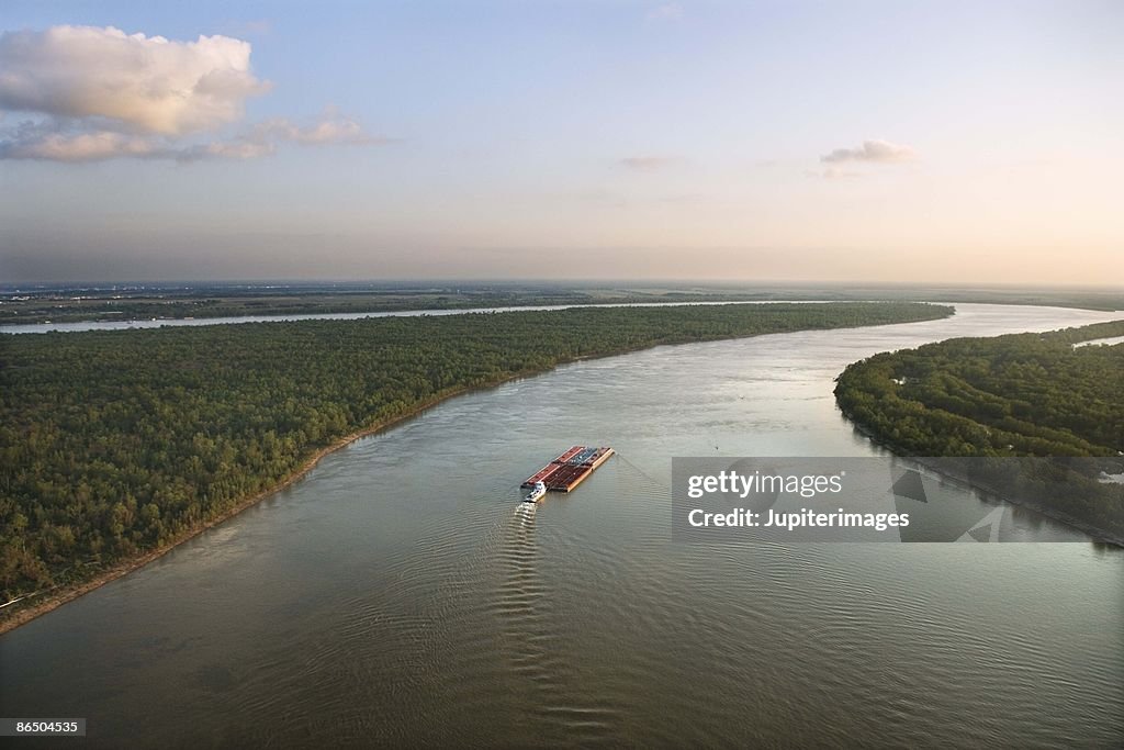 High angle view of Mississippi River, Louisiana