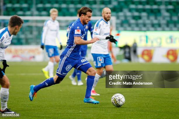 Eric Larsson of GIF Sundsvall during the Allsvenskan match between GIF Sundsvall and IFK Norrkoping at Idrottsparken on October 22, 2017 in...