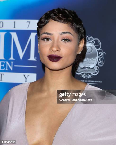 Social Media Personality / DJ Tori Hughes attends the 2017 Maxim Halloween party at Los Angeles Center Studios on October 21, 2017 in Los Angeles,...