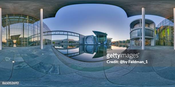 360° panoramic view  government district , berlin,germany - virtual town hall stock pictures, royalty-free photos & images