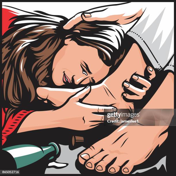 maria salbt jesus - maria magdalena stock-grafiken, -clipart, -cartoons und -symbole