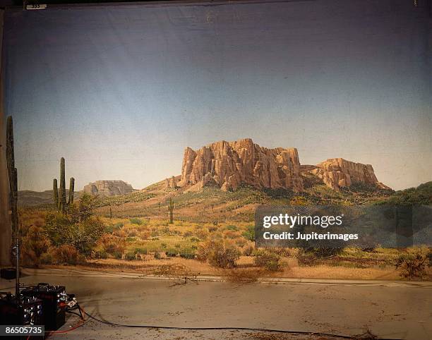 western scenery backdrop - empty film set stock pictures, royalty-free photos & images