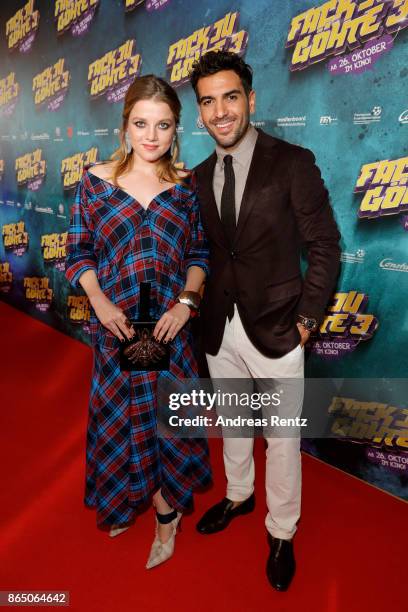 Jella Haase and Elyas M'Barek attend the 'Fack ju Goehte 3' premiere at Mathaeser Filmpalast on October 22, 2017 in Munich, Germany.
