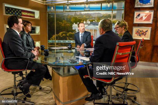 Pictured: Moderator Chuck Todd and roundtable: Robert Costa, National Political Reporter, The Washington Post, Helene Cooper, Pentagon Correspondent,...