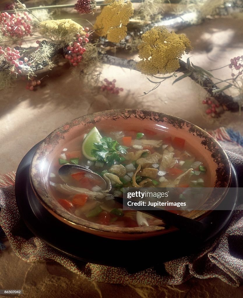 Bowl of vegetable soup