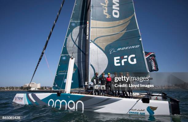 San Diego, California, USA. New Zealand model, actress Rachel Hunter onboard the 'Oman Air' race team Yacht, skippered by Phill Robertson with team...