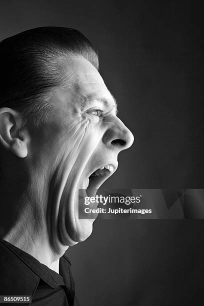 man screaming - mouth open profile stock pictures, royalty-free photos & images