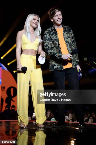 Louisa Johnson and George Ezra speak onstage at the BBC Radio 1 Teen Awards 2017 at Wembley Arena on October 22, 2017 in London, England.