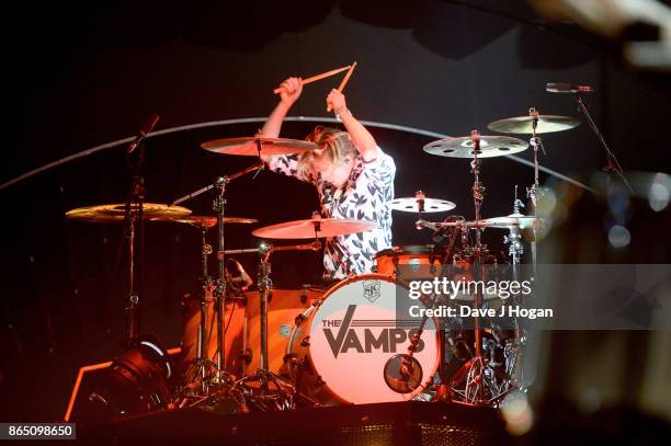 Tristan Evans of The Vamps performs on stage at the BBC Radio 1 Teen Awards 2017 at Wembley Arena on October 22, 2017 in London, England.