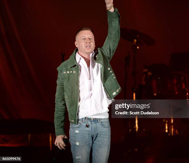 Rapper Macklemore performs onstage during the 5th annual "We Can Survive" benefit concert presented by CBS Radio at the Hollywood Bowl on October 21,...