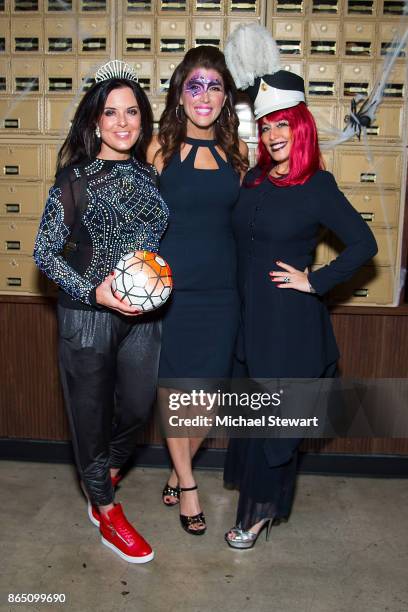 Amy Freeze, Lauren Scala and Shani Grosz attend the third annual "Scaring Is Caring" Halloween party at The Mailroom on October 21, 2017 in New York...