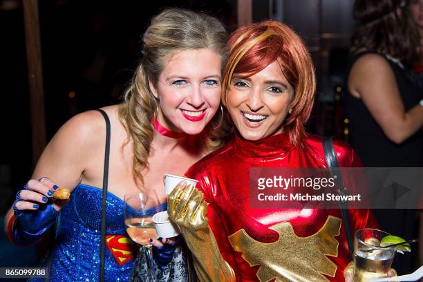Hallie Friedman and Palak Patel attend the third annual "Scaring Is Caring" Halloween party at The Mailroom on October 21, 2017 in New York City.