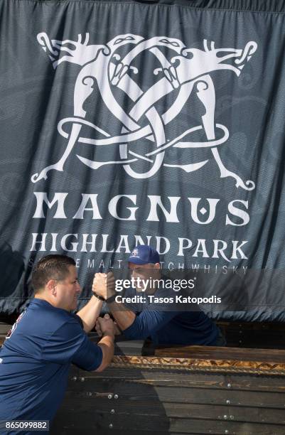 Retired Major Shawn Poulin and Troy Drake, former Philadelphia Eagles, Washington Redskins,at the Highland Park Whisky Viking Challenge For Charity...