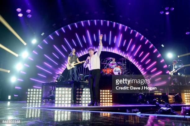 The Vamps peforms on stage at the BBC Radio 1 Teen Awards 2017 at Wembley Arena on October 22, 2017 in London, England.