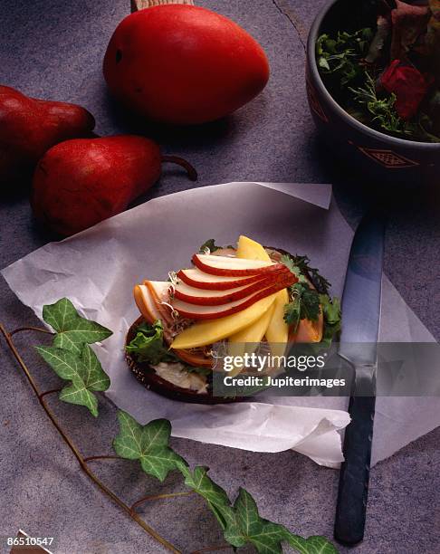 open faced sandwich - spreading mayo stock pictures, royalty-free photos & images