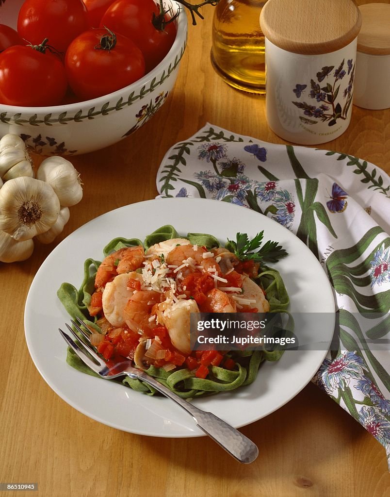 Seafood fettuccine