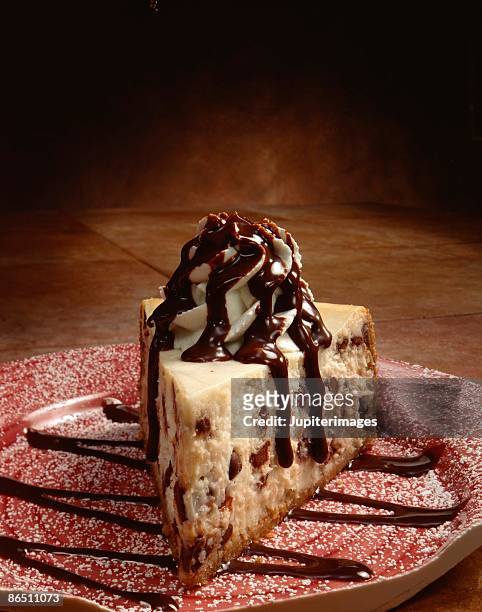 chocolate chip cheesecake - cheesecake foto e immagini stock