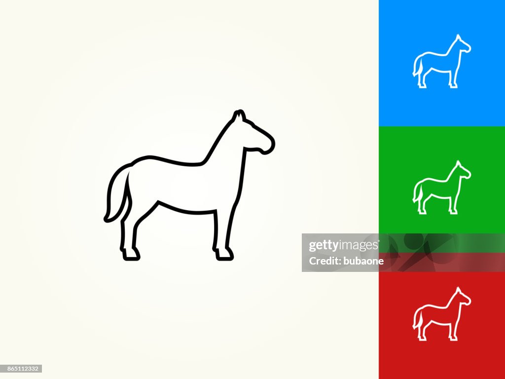 Horse Black Stroke Linear Icon