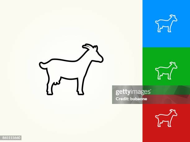 goat black stroke linear icon - goat stock illustrations