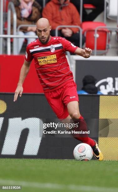 Daniel Brueckner of Erfurt during the 3.Liga match between FC Rot-Weiss Erfurt and Hallescher FC at Arena Erfurt on October 21, 2017 in Erfurt,...