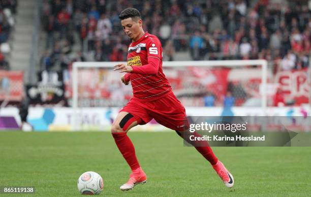 Samir Benamar of Erfurt during the 3.Liga match between FC Rot-Weiss Erfurt and Hallescher FC at Arena Erfurt on October 21, 2017 in Erfurt, Germany.