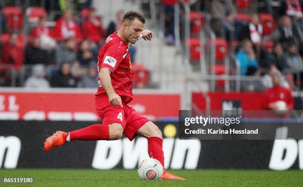 Berkay Tolga Dabanli of Erfurt during the 3.Liga match between FC Rot-Weiss Erfurt and Hallescher FC at Arena Erfurt on October 21, 2017 in Erfurt,...